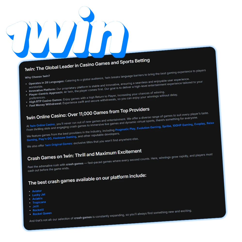 With thousands of casino games and sports events, 1Win is a top choice for Philippine players.