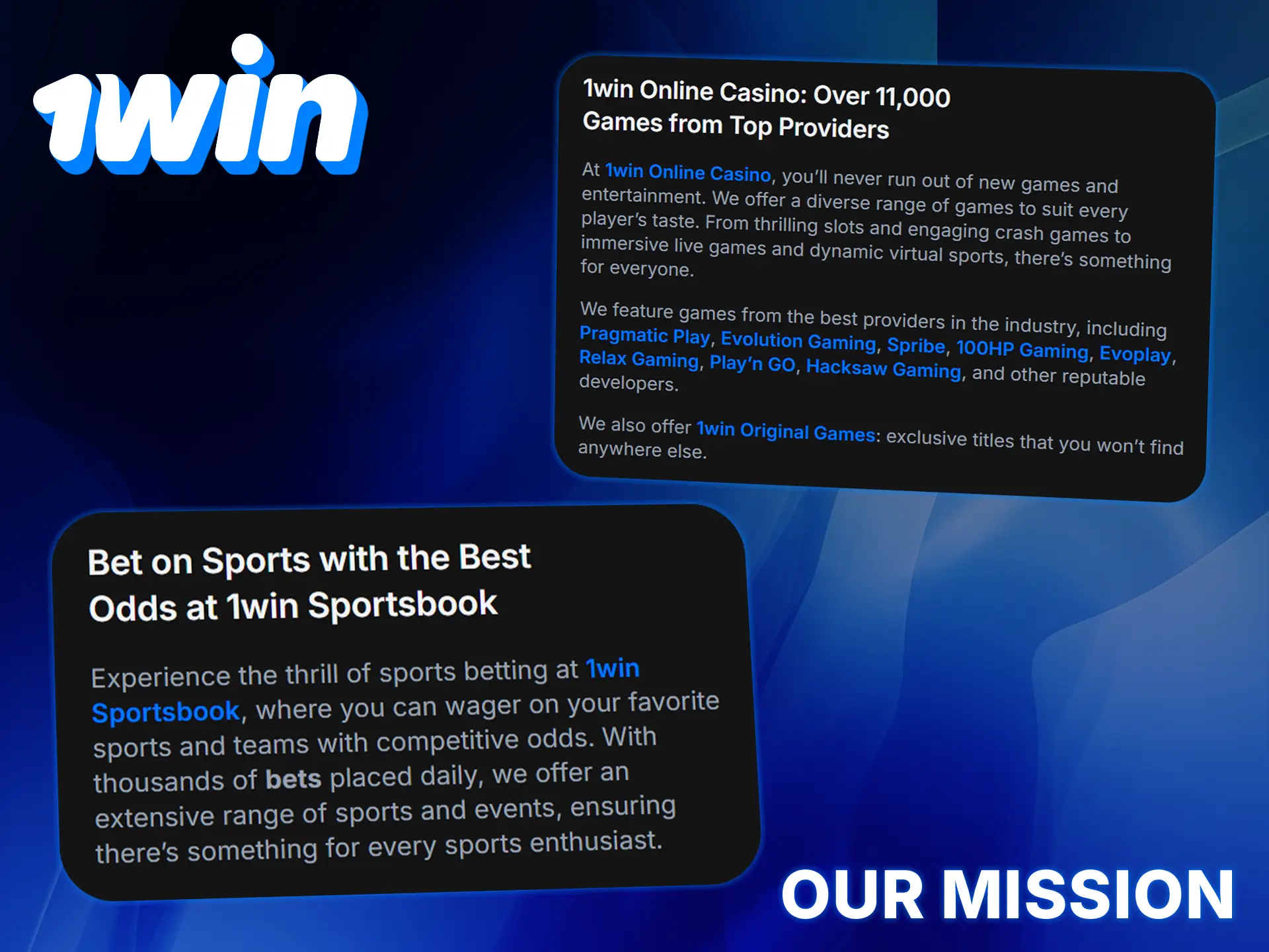 1Win provides a secure and user-friendly gaming platform.