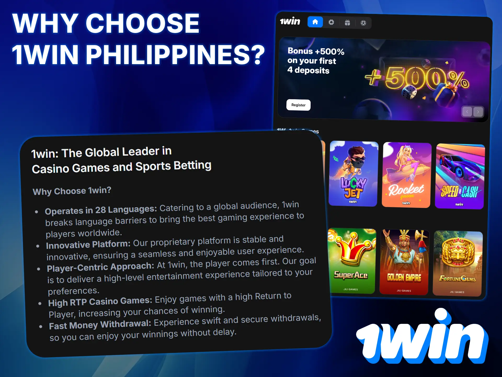 Players choose 1Win for its reliability, bonuses, and wide selection of games.