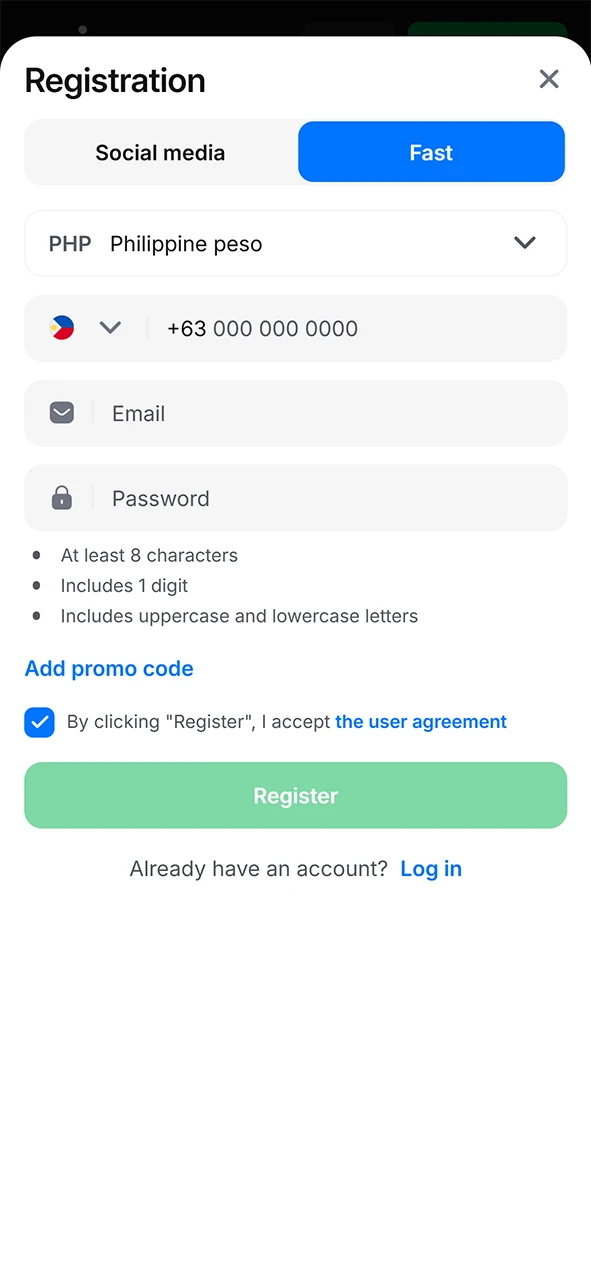 Create your 1Win account to start betting on esports.