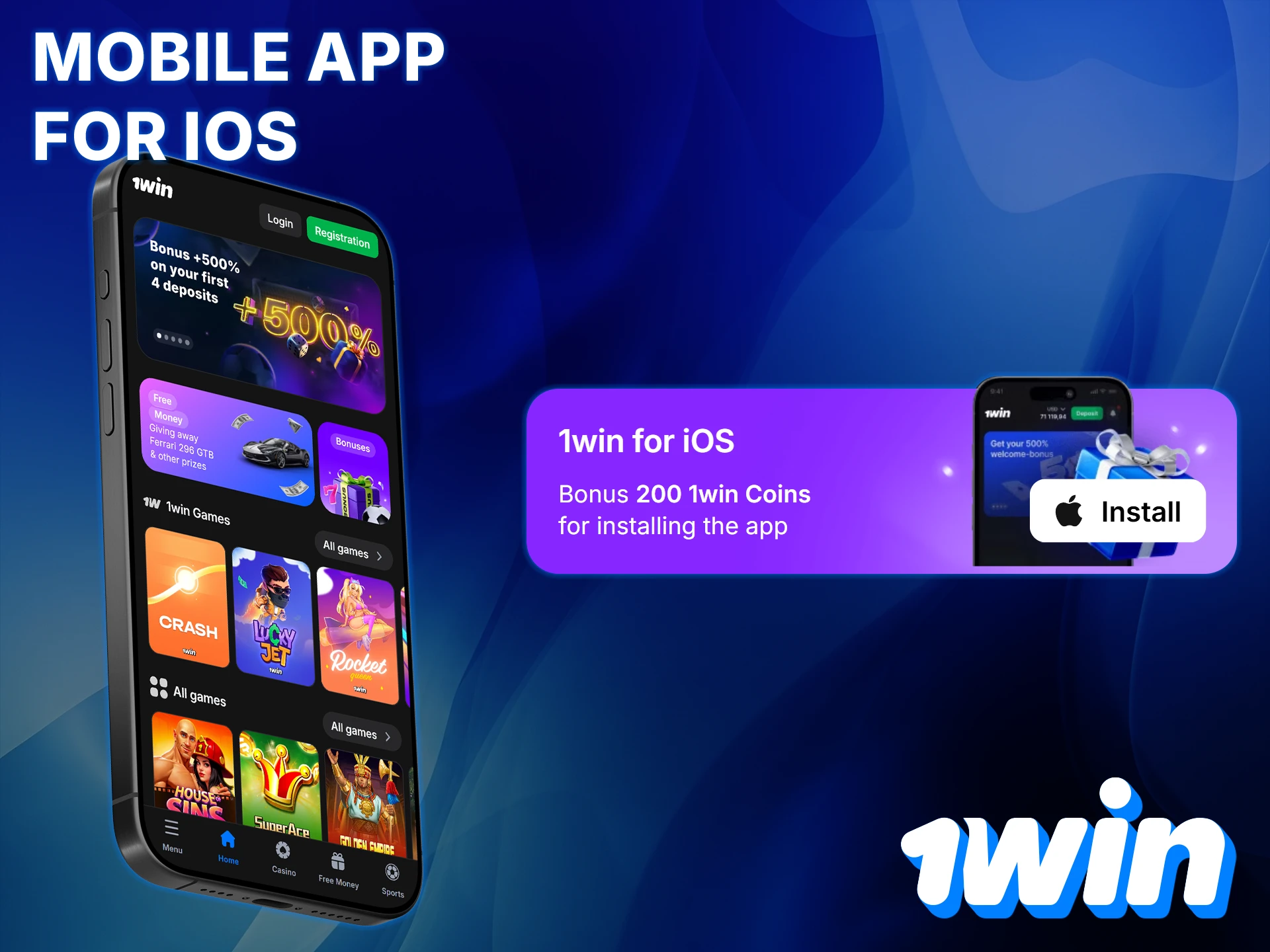Find out how to install the 1Win app on your iOS device.