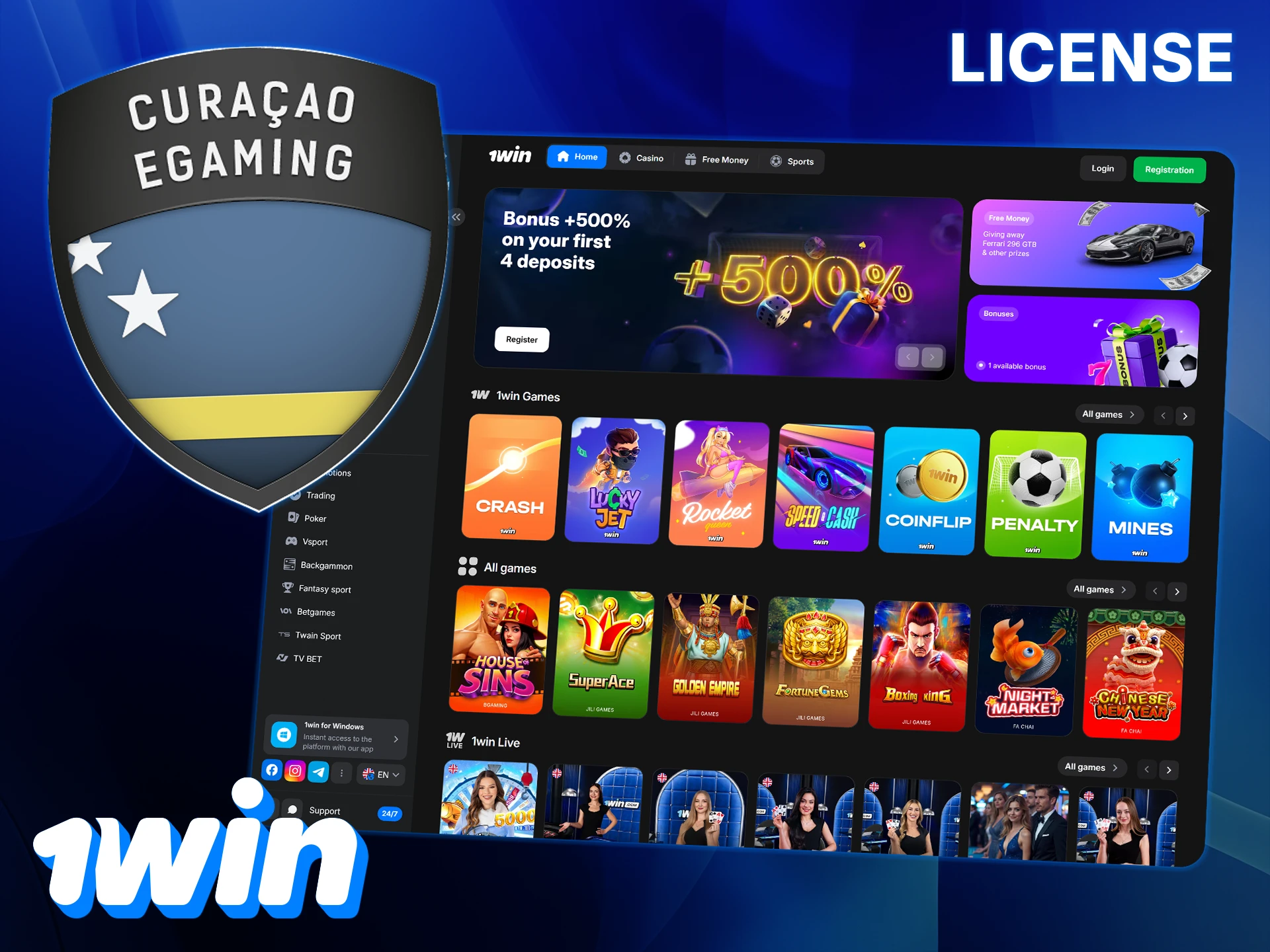 1Win ensures a legal and secure environment.