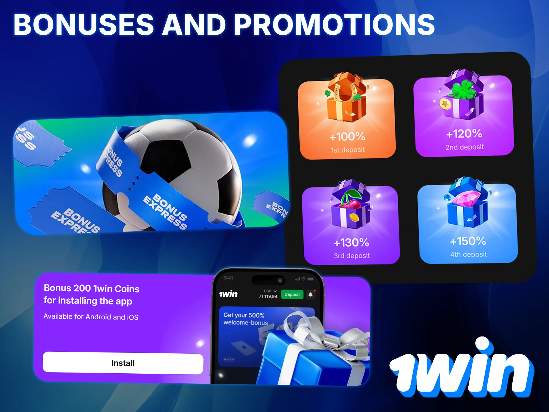 Get a welcome bonus, cashback, and bonuses in the 1win app for betting on Dota 2.