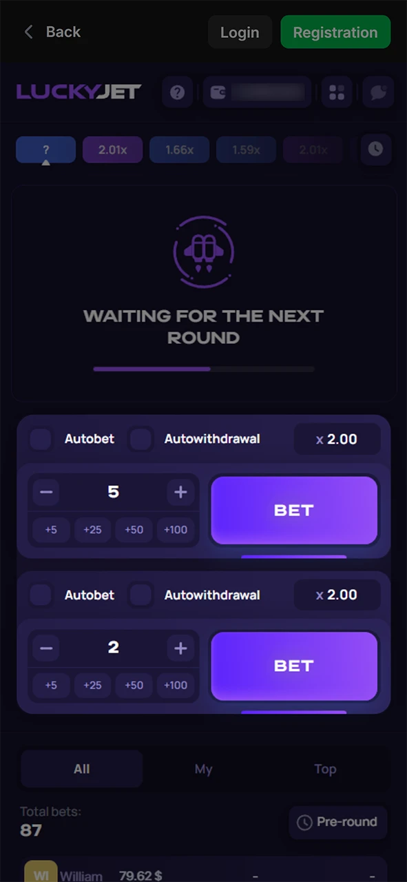 Start playing 1win Lucky Jet.