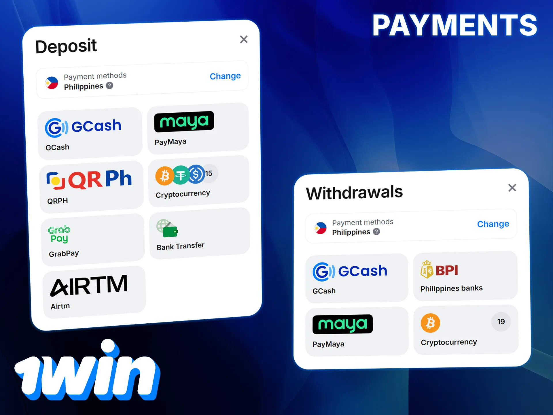 Top up your 1win account to play Lucky Jet and withdraw funds using a variety of fast and secure methods.