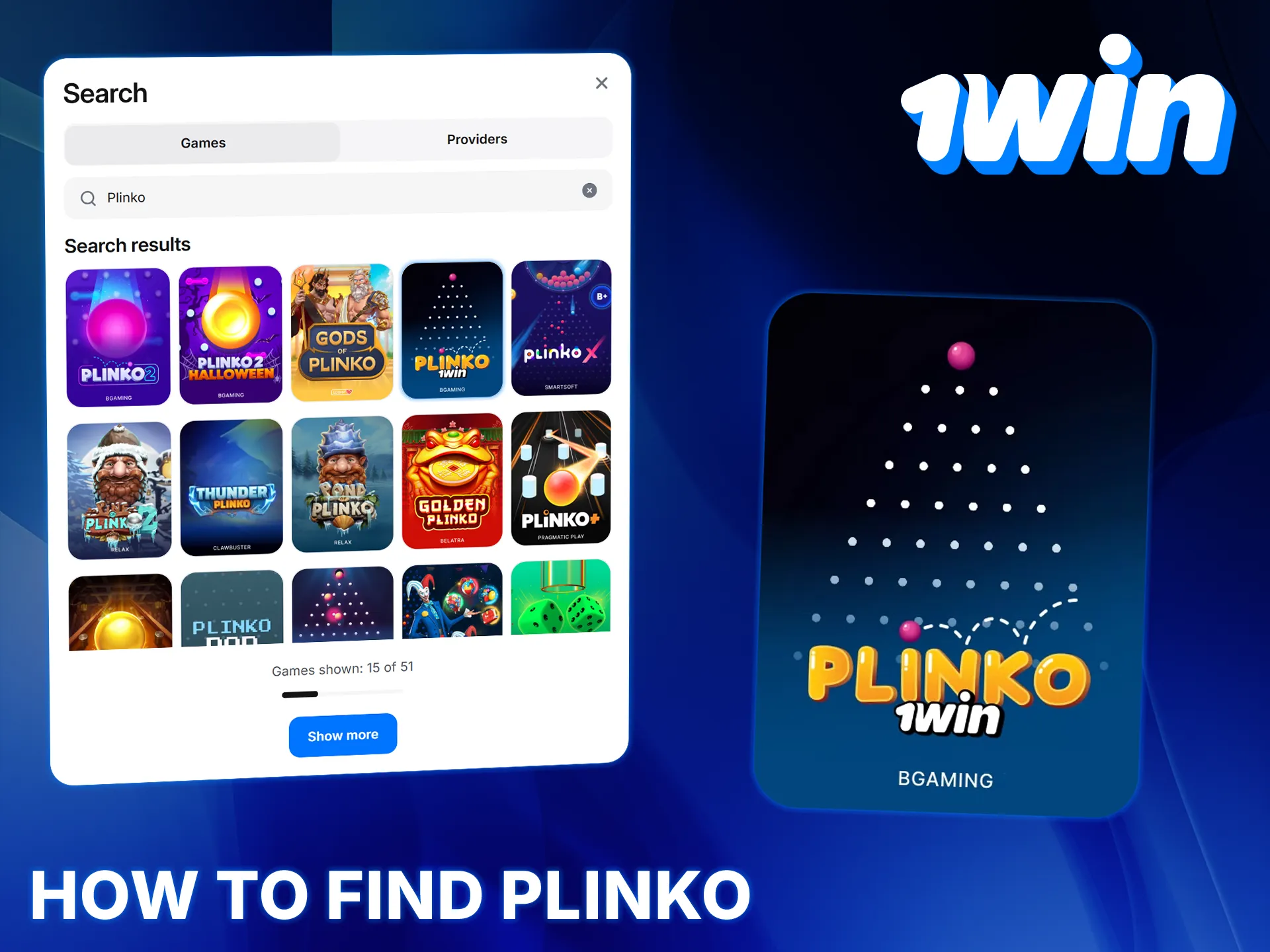 Log in to your 1win account and find Plinko in the casino section.