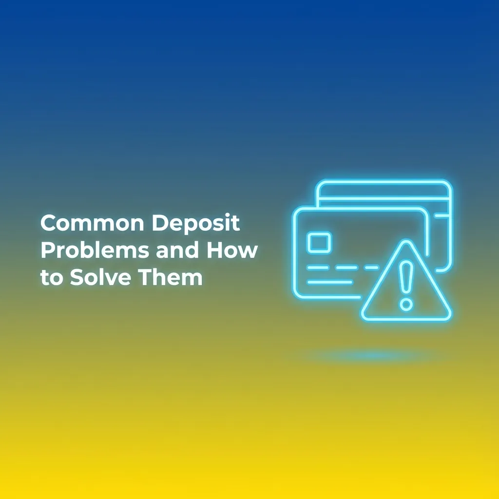 Infographic listing common online deposit problems with brief solutions and tips to fix each payment issue