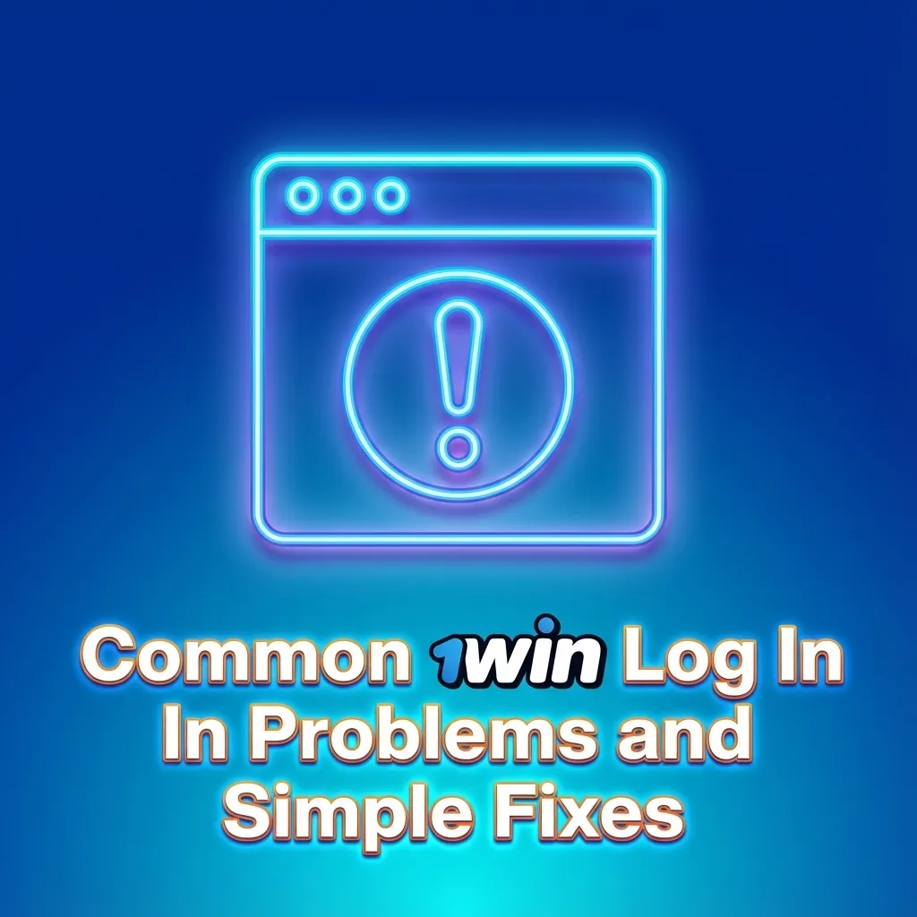 Infographic titled “Common 1win Log In Problems and Simple Fixes” listing login issues with matching troubleshooting steps