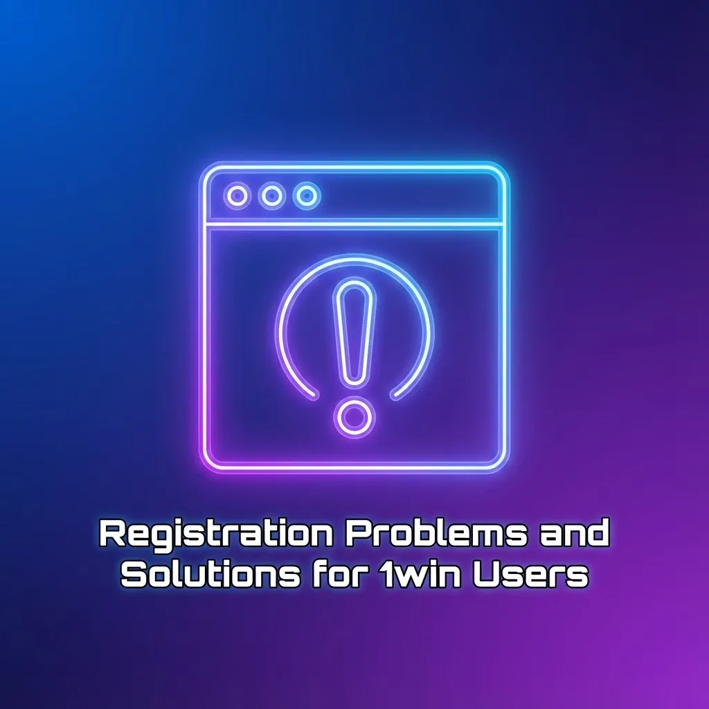 Infographic for 1win users showing common registration problems with step-by-step solutions in a tabular layout.